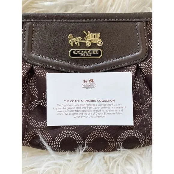 Coach Signature Collection Brown Wristlet - Picture 2 of 5
